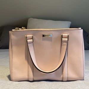 Gently used light pink with gold accent Kate Spade bucket bag